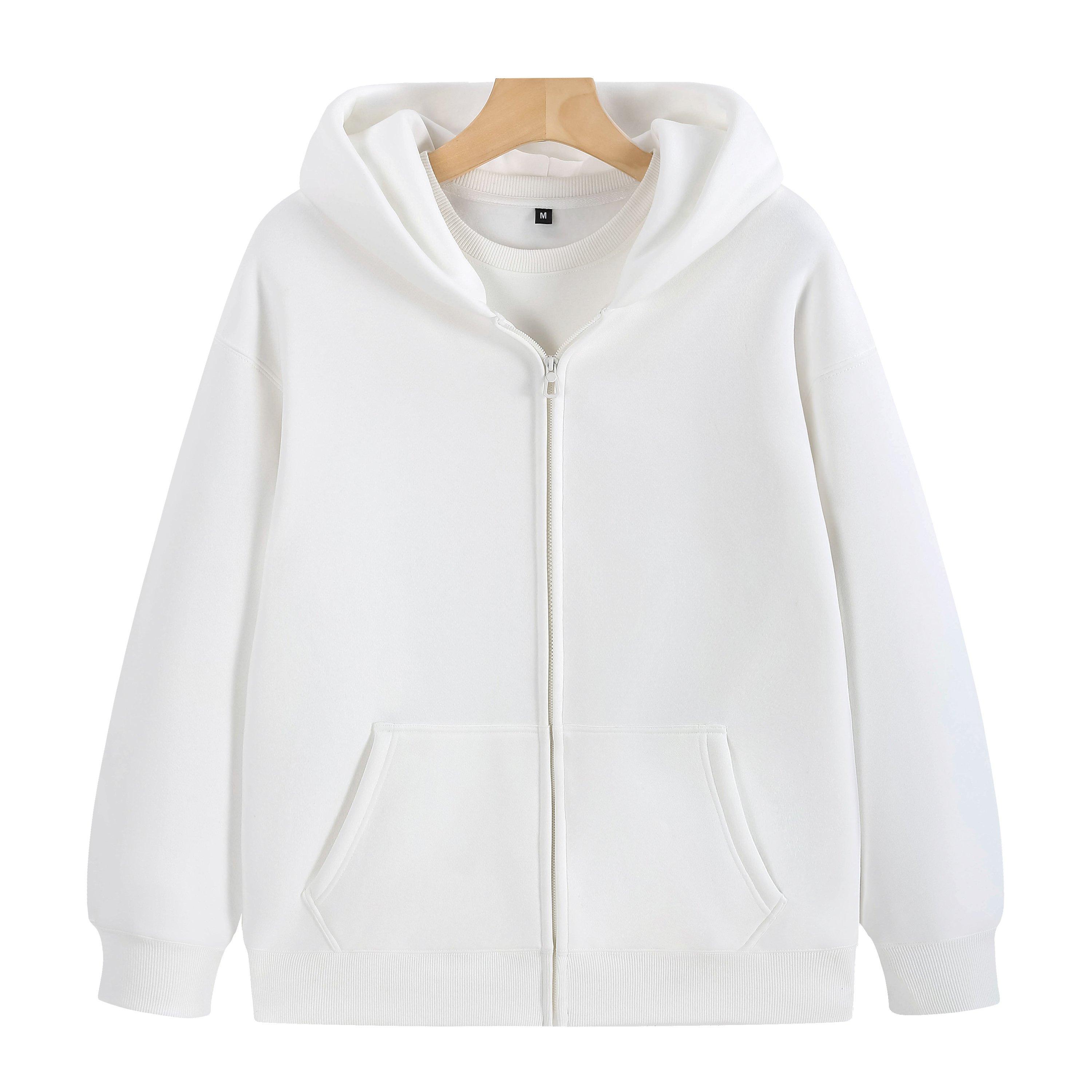 Men's 100% cotton 500 gsm blank heavy weight zip up hoodies Blank With Custom Logo Wholesale Embroidered Hoodies