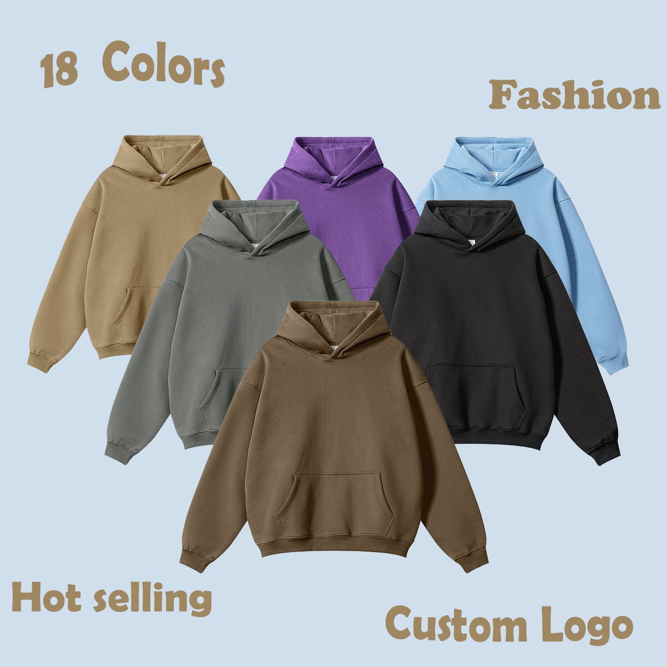 Custom Logo High Quality Cotton Pullover Oversized Fleece Hoodie Fashion Solid blank hoodies plus size men's hoodies sweatshirts