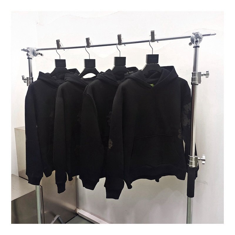 Top Quality Puff Printing Black Line Label Made In Portugal 100%Cotton Wreath Custom MONO Streetwear Men's Hoodies&Sweatshirts
