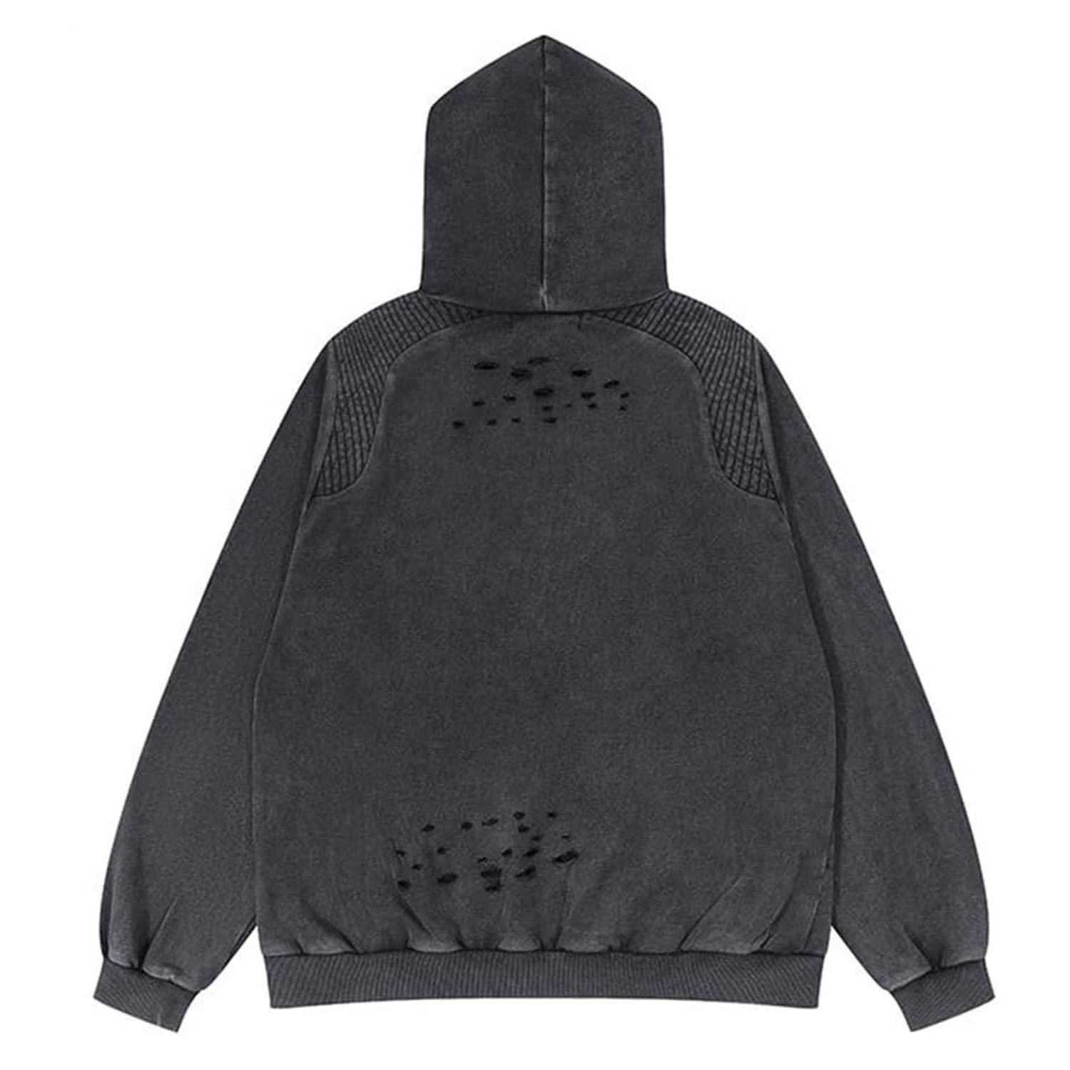 2024 New Vintage Men's Hoodies Sweatshirts High Quality Distressed Cotton Thermal Street Wear Men's Spider Embroidered Clothes