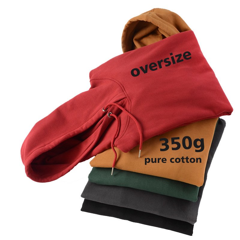 H5018 High Quality Low OEM Custom 350g 100% Cotton Unisex Oversized Men's Hoodies Women's Hoodies