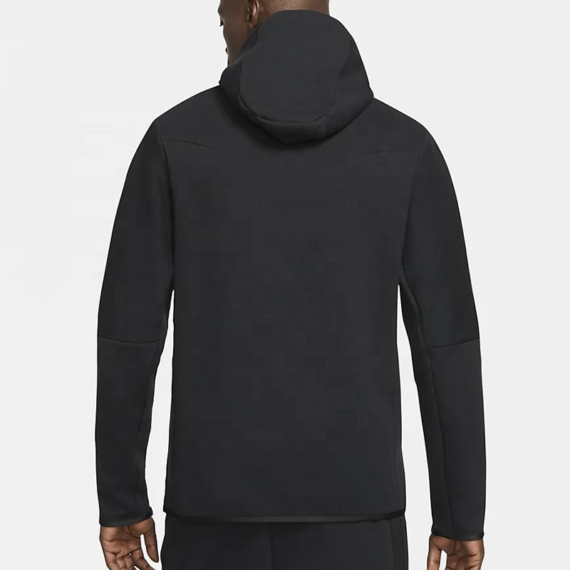 Wholesale OEM Men Heavyweight Sweatshirt Tech Fleece Pullover Hoodie Street Wear Blank Hoodies Windproof Pocket On Sleeves