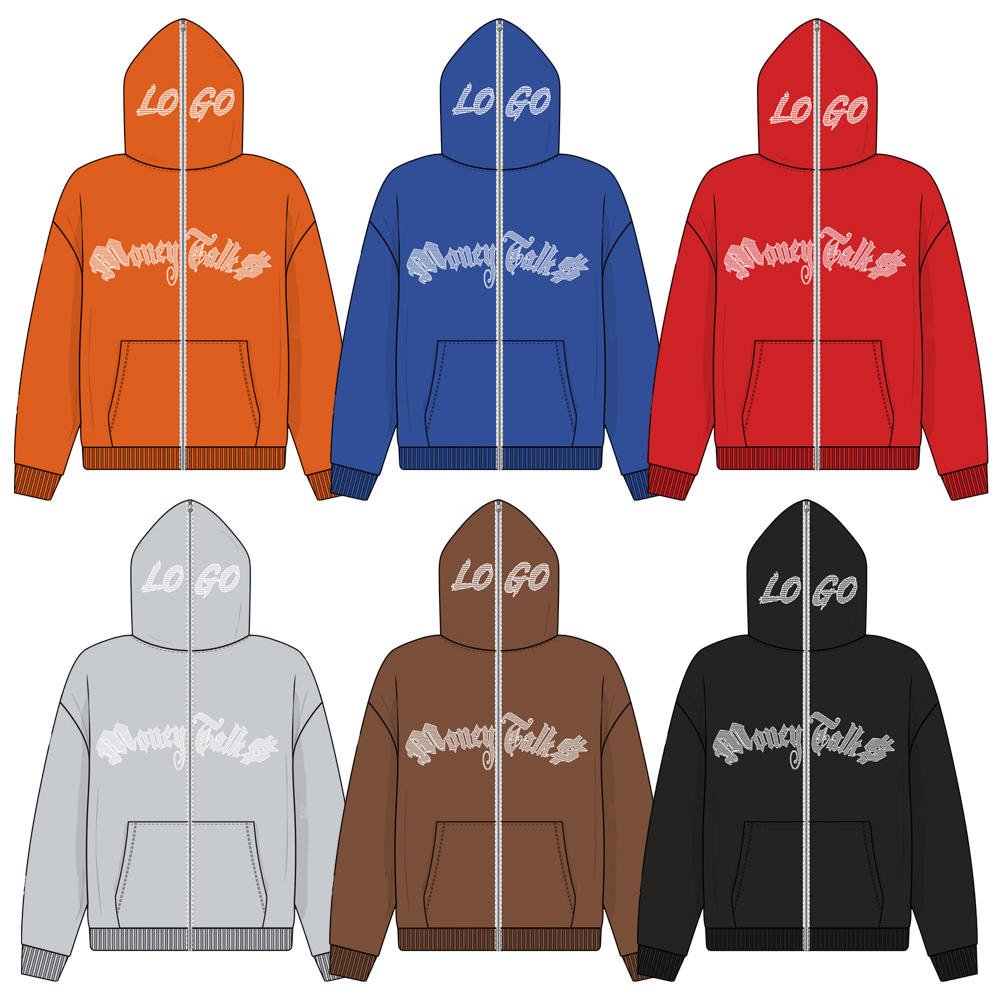 New Design fullzip hoodie custom Over Face Men's Hoodies Custom Logo Hip Hop Men Zipper Hoody Sweatshirt