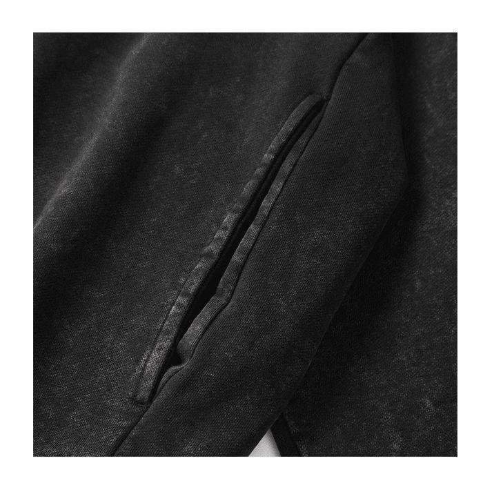100% Cotton French Terry High Street Series Vintage Distressed Embroidery Acid Vintage Wash Hoodie