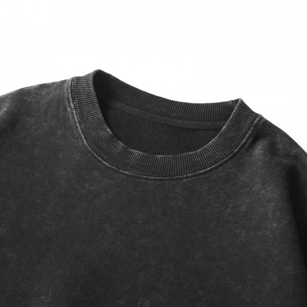 100% Cotton French Terry High Street Series Vintage Distressed Embroidery Acid Vintage Wash Hoodie