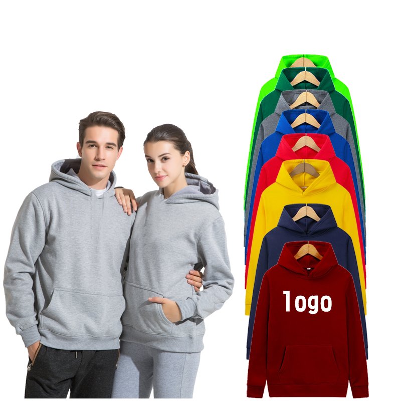 High Quality Custom Logo Printing 230 GSM 100% Polyester Fleece Blank Loose Style Casual Plus Size Men's Hoodies