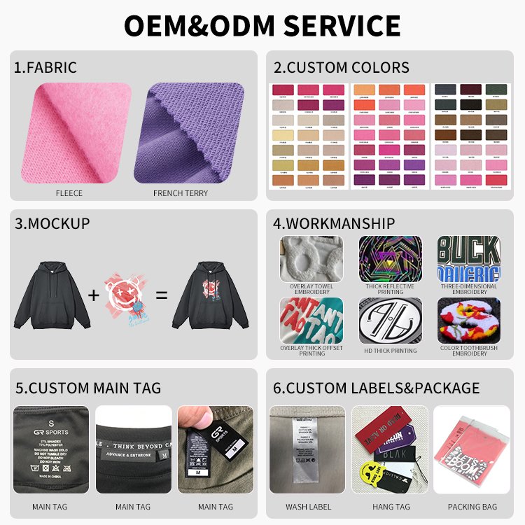 High Quality 100% Cotton French Terry Custom Streetwear Hoodie Manufacturer Full Zip Up Men Puff Print Hoodies