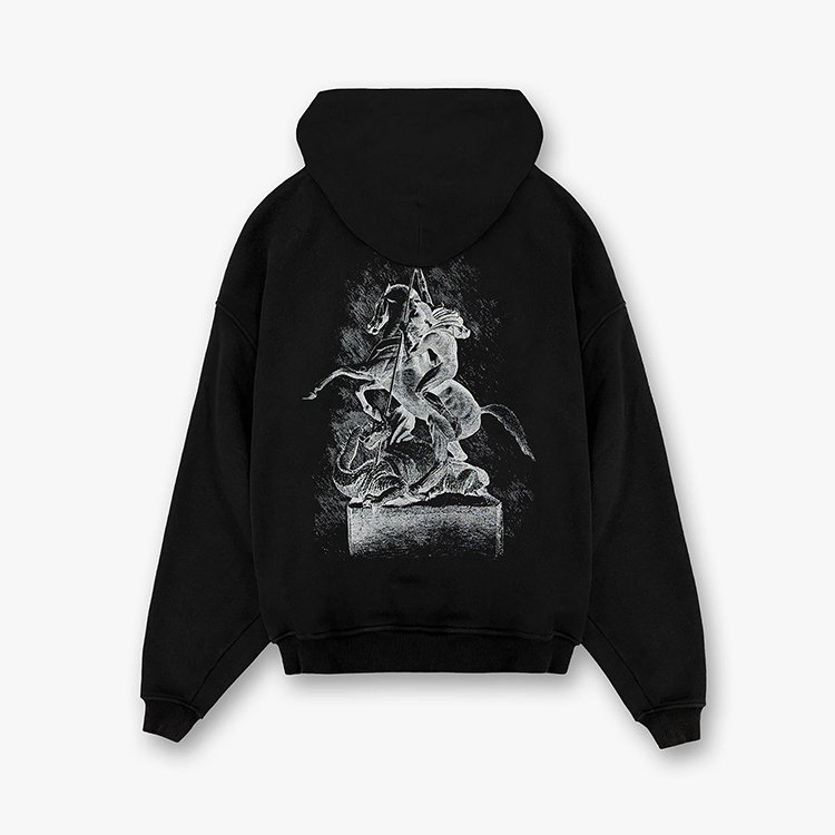 Factory Price Black Vintage French Terry Hoodie 460 Gsm Cotton Heavyweight Oversized Hoodies Unisex High Quality Anti-Shrink