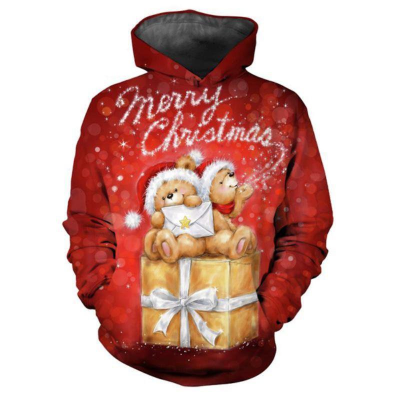 3D printed Christmas Men's Hoodie Sweatshirt Streetwear Y2k Hip Hop Clothing Custom Hoodie
