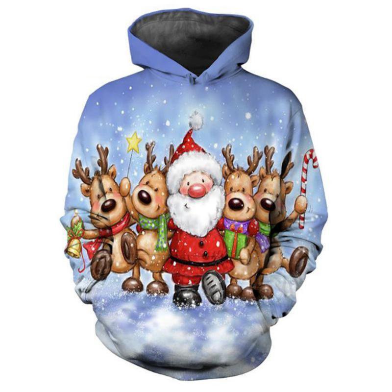 3D printed Christmas Men's Hoodie Sweatshirt Streetwear Y2k Hip Hop Clothing Custom Hoodie