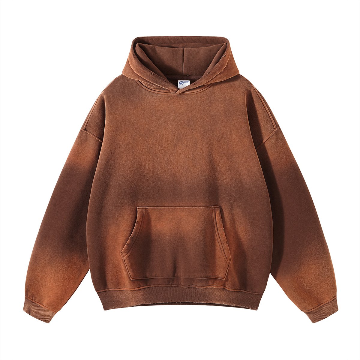 terry cotton vintage acid wash distressed hoodie spray dyeing embroidery vintage hoodie blank man's acid wash hoodies