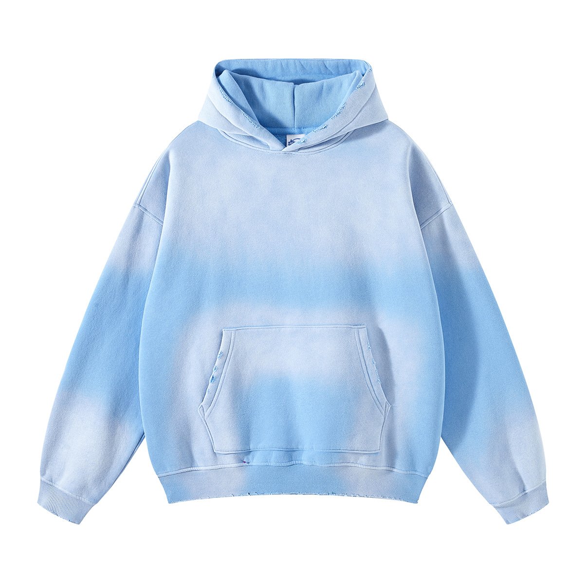 terry cotton vintage acid wash distressed hoodie spray dyeing embroidery vintage hoodie blank man's acid wash hoodies