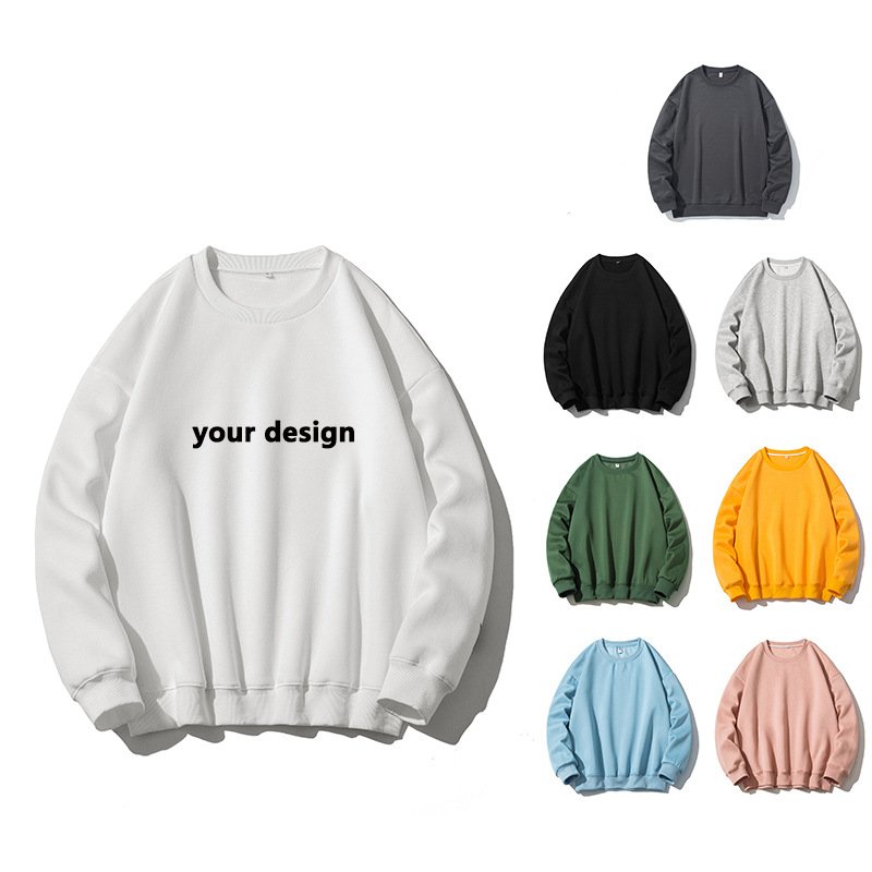 Hot selling US warehouse embroidered crew neck sweatshirt sublimation blanks custom logo blank crewneck men's hoodies