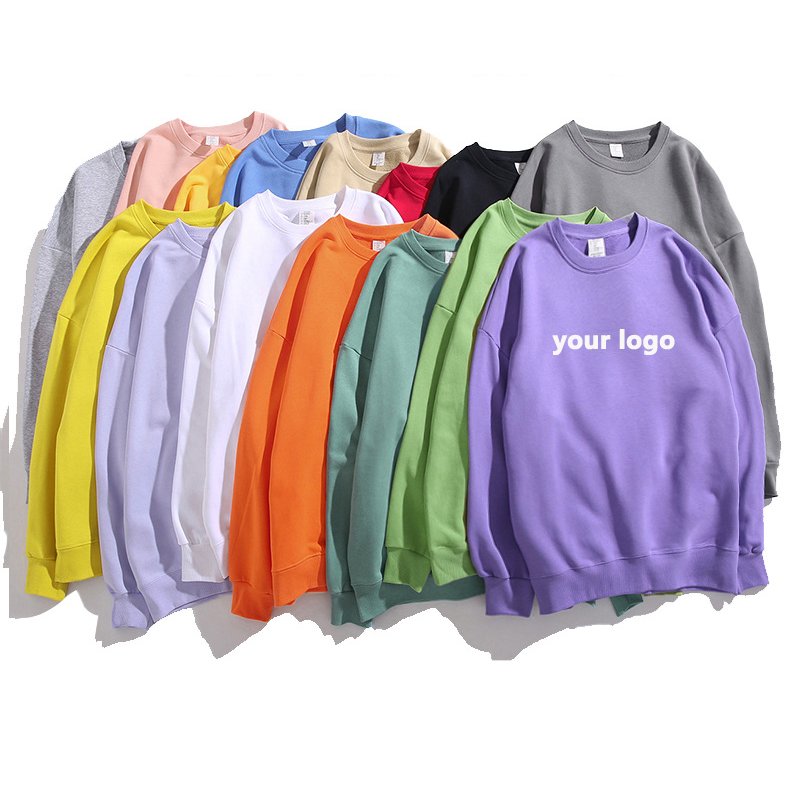 Hot selling US warehouse embroidered crew neck sweatshirt sublimation blanks custom logo blank crewneck men's hoodies