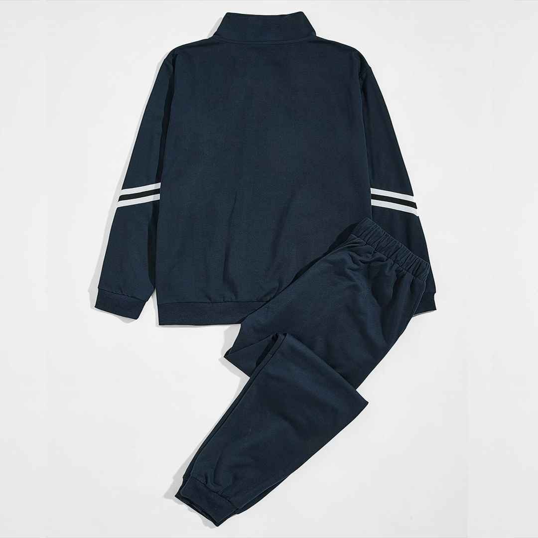 Hot Sale 2024 New Men's Tracksuits Causal Wear Soft Touch Two Tone Blue Color and White Lining Men's Hoodie Tracksuits