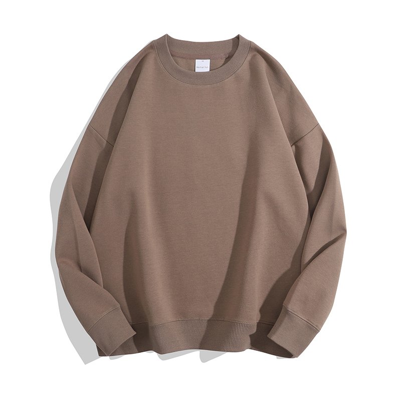 Wholesale Heavy Weight Round Neck Off Shoulder Loose Hoodie Casual Custom Blank Men's Oversize Pullover Sweatshirt