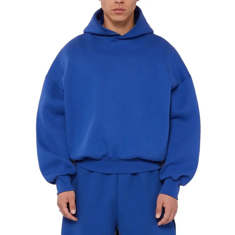 400gsm Thick Fleece Cotton Hoodies Sweatpants Set Custom 500gsm Men Oversize Heavyweight Wash Cropped Boxy Fit Sweatshirt Hoodie