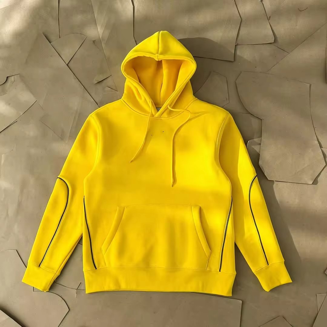 Custom Tech wool High quality blank print logo 380g High weight wool fabric men's hoodie High Street Vintage