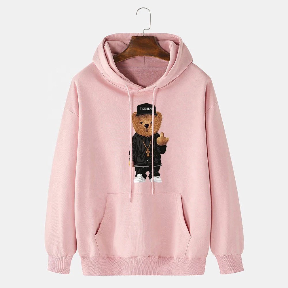 Wholesale 100% Cotton French Terry men's hoodies High Quality Heat Printing heavyweight hoodie
