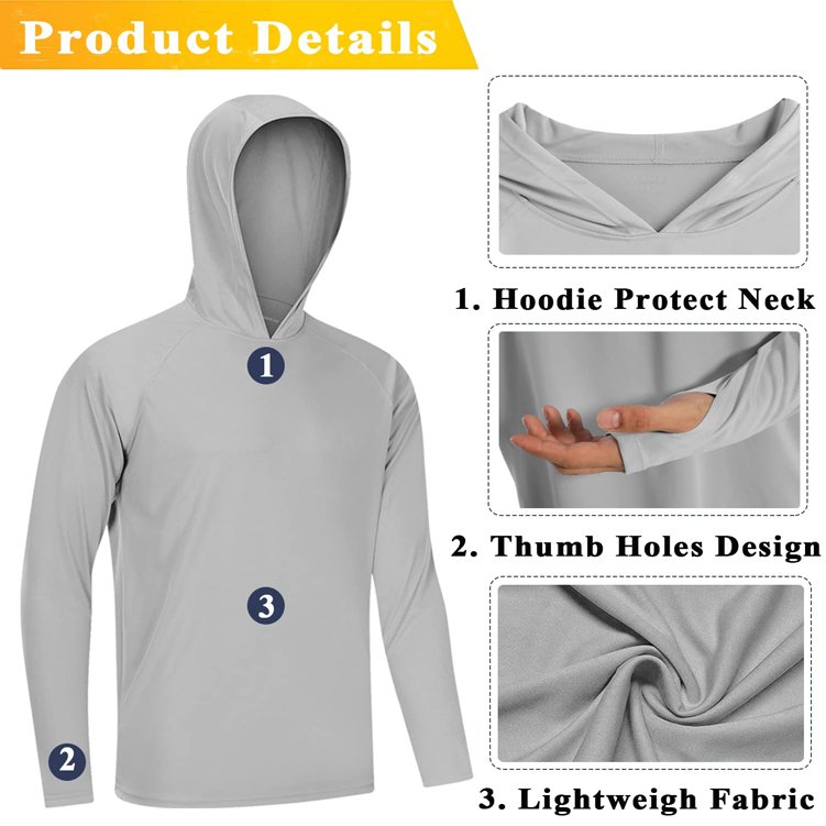 Manufacturers for Customs Clothes Wholesale Long Sleeve 100% Polyester Fishing Shirt with Hoodie Mens