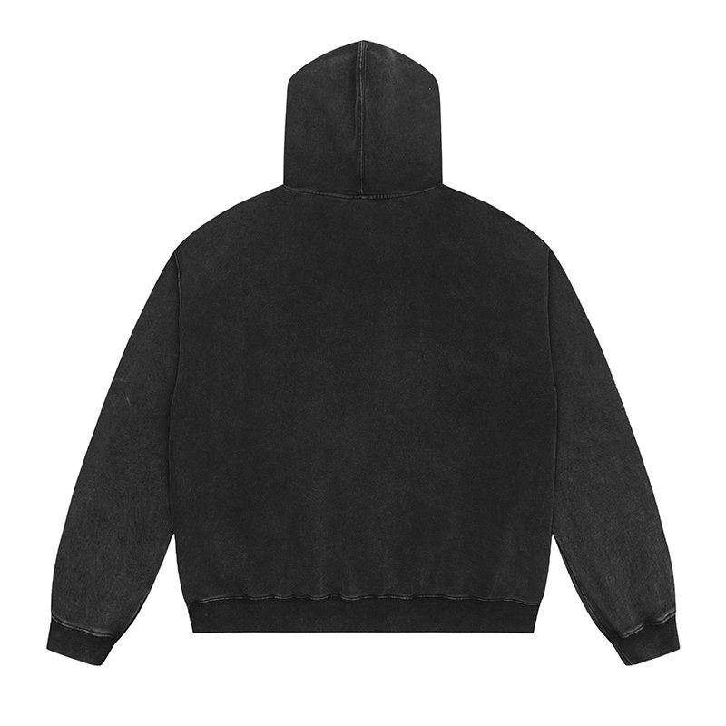Wholesale High Quality Heavyweight 400G 100% Cotton Oversized Vintage Sand Wash Distress Saint Tears Men's Hoodies&Sweatshirts