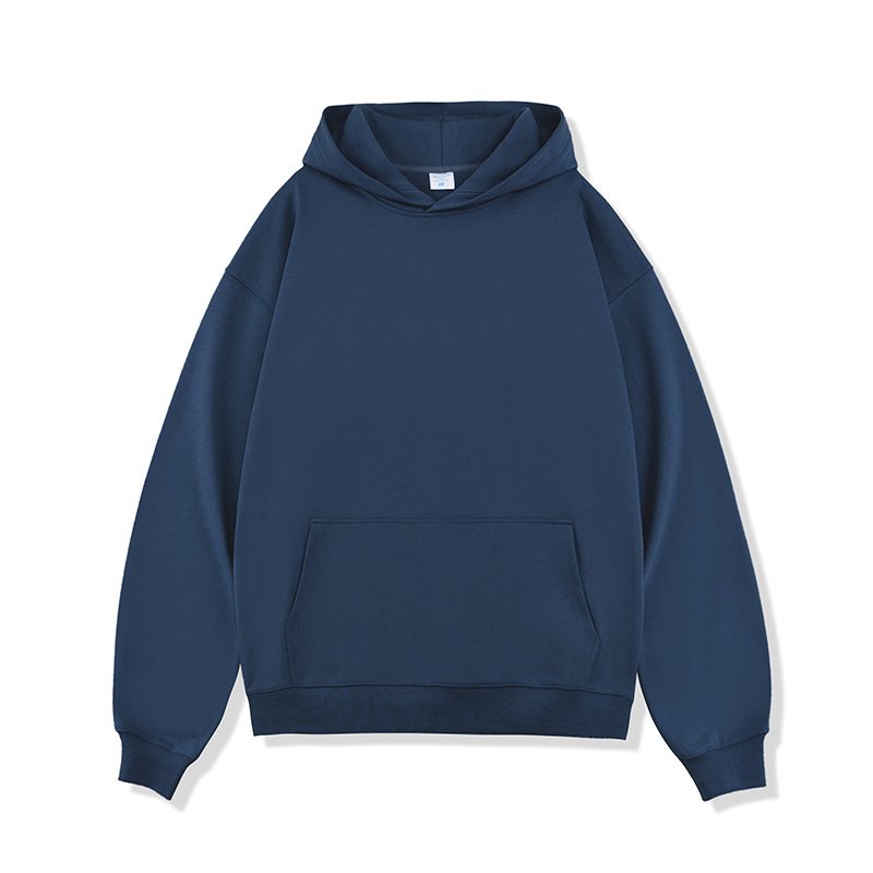450gsm Heavyweight Men's Hoodie Cotton Custom Print Embroidered Oversized Pull Over Stringless Plain Thick Hoodies Men No String