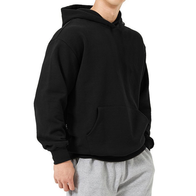 OEM Plus Size Men'S Hoodie Country Trend High Street Drop Shoulder Long Sleeve Solid Color Casual Oversize Blank Hoodies
