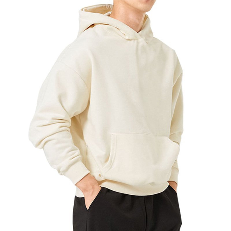 OEM Plus Size Men'S Hoodie Country Trend High Street Drop Shoulder Long Sleeve Solid Color Casual Oversize Blank Hoodies