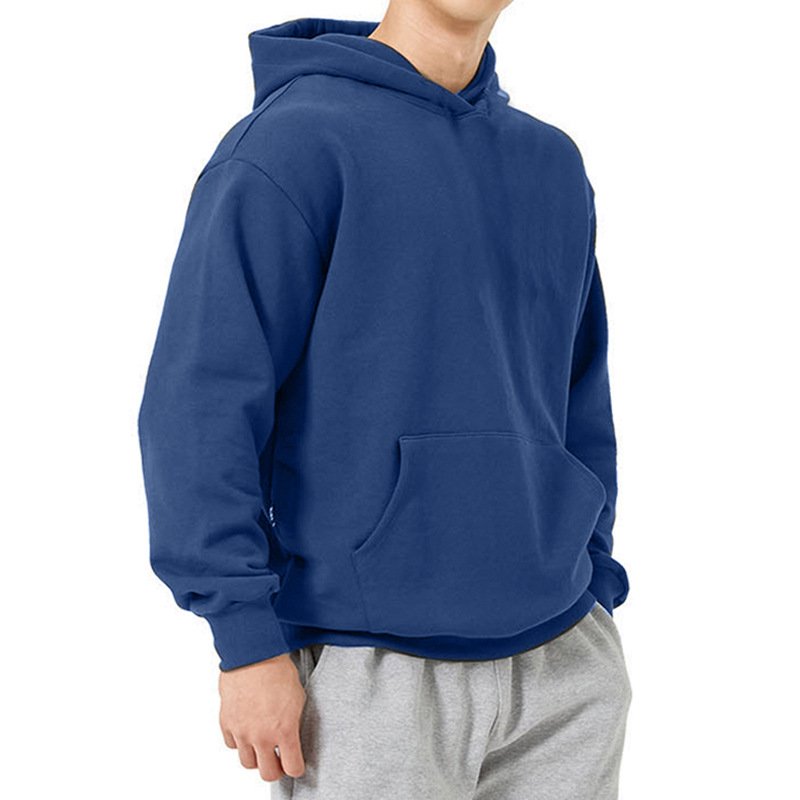 OEM Plus Size Men'S Hoodie Country Trend High Street Drop Shoulder Long Sleeve Solid Color Casual Oversize Blank Hoodies