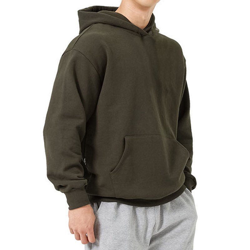 OEM Plus Size Men'S Hoodie Country Trend High Street Drop Shoulder Long Sleeve Solid Color Casual Oversize Blank Hoodies