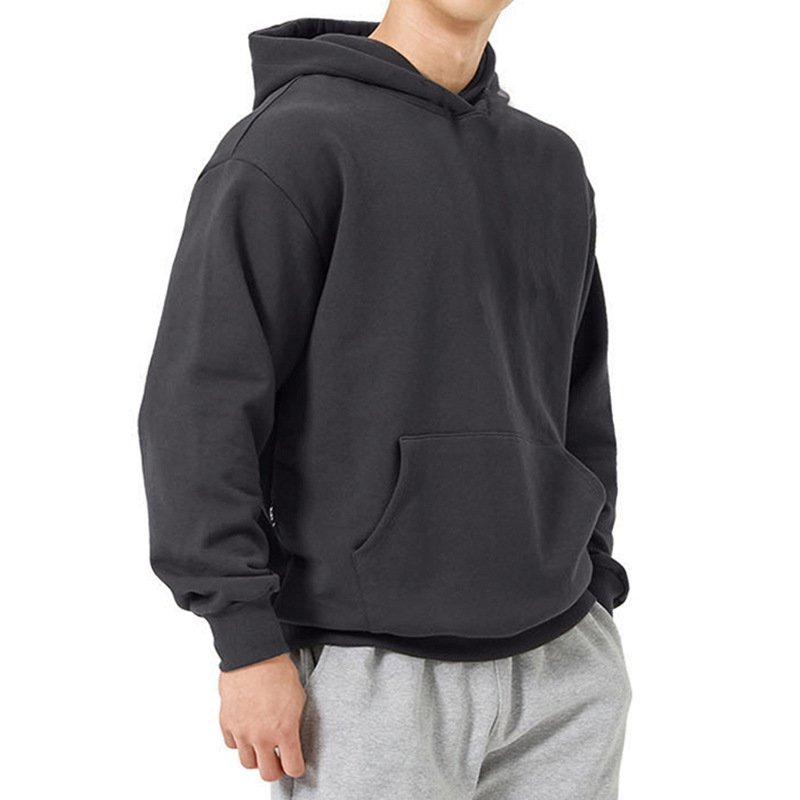 OEM Plus Size Men'S Hoodie Country Trend High Street Drop Shoulder Long Sleeve Solid Color Casual Oversize Blank Hoodies