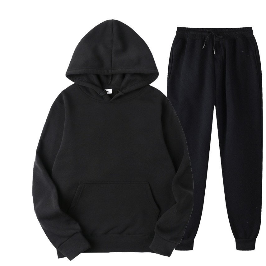 Custom Logo Jacket Set Cotton Hoodies And Pants Street Wear Zip Up Hoodie Sets Tracksuit Men