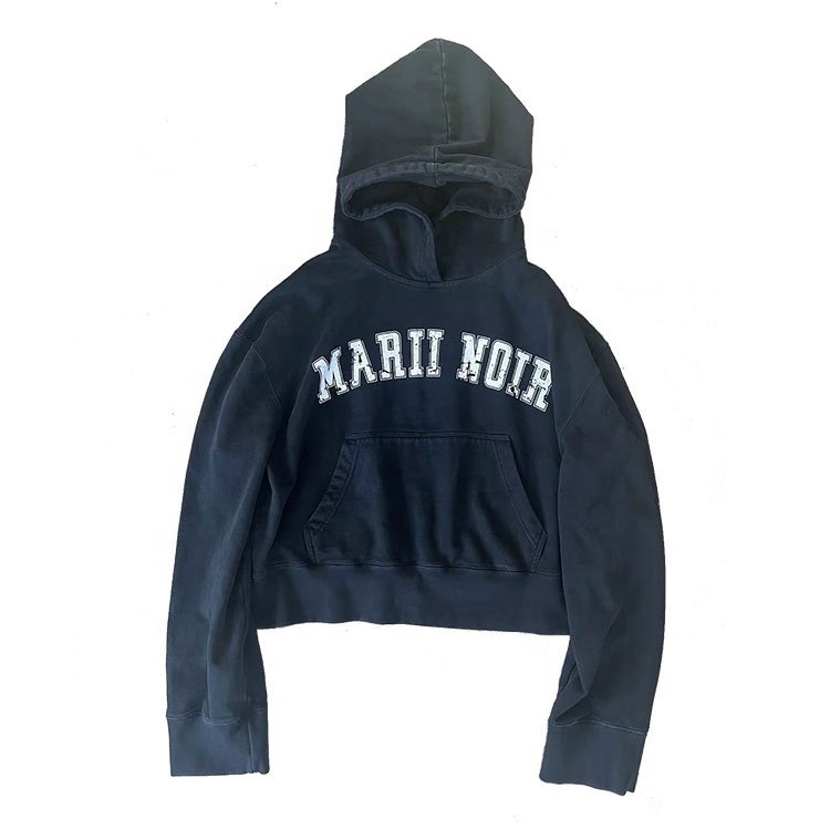 Custom Printing Oversized Men's Hoodies 100% Cotton Fleece Heavy Weight Acid Washed Vintage Hoodie No Drawstring