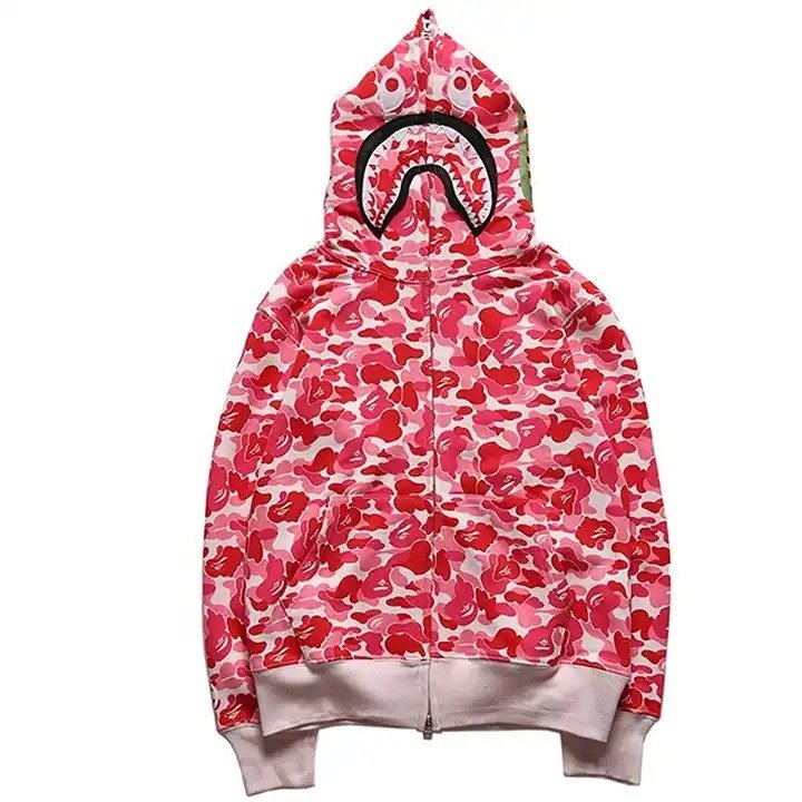 Free Sample New Design Men's Full Face Zipper Up Bape Hoodie Oversized Custom Logo And Private Label Hoodies For Men's