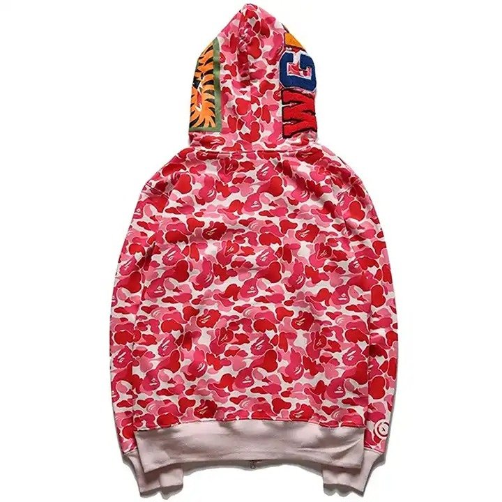 Free Sample New Design Men's Full Face Zipper Up Bape Hoodie Oversized Custom Logo And Private Label Hoodies For Men's