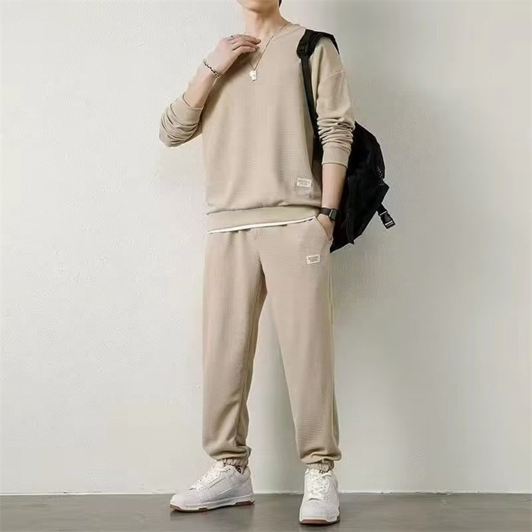 1PCS Custom LogoSpring and autumn trendy men's casual sports handsome hoodie and pants set