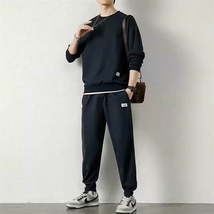 1PCS Custom LogoSpring and autumn trendy men's casual sports handsome hoodie and pants set