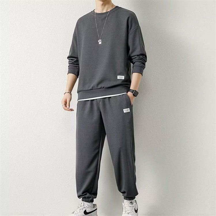 1PCS Custom LogoSpring and autumn trendy men's casual sports handsome hoodie and pants set