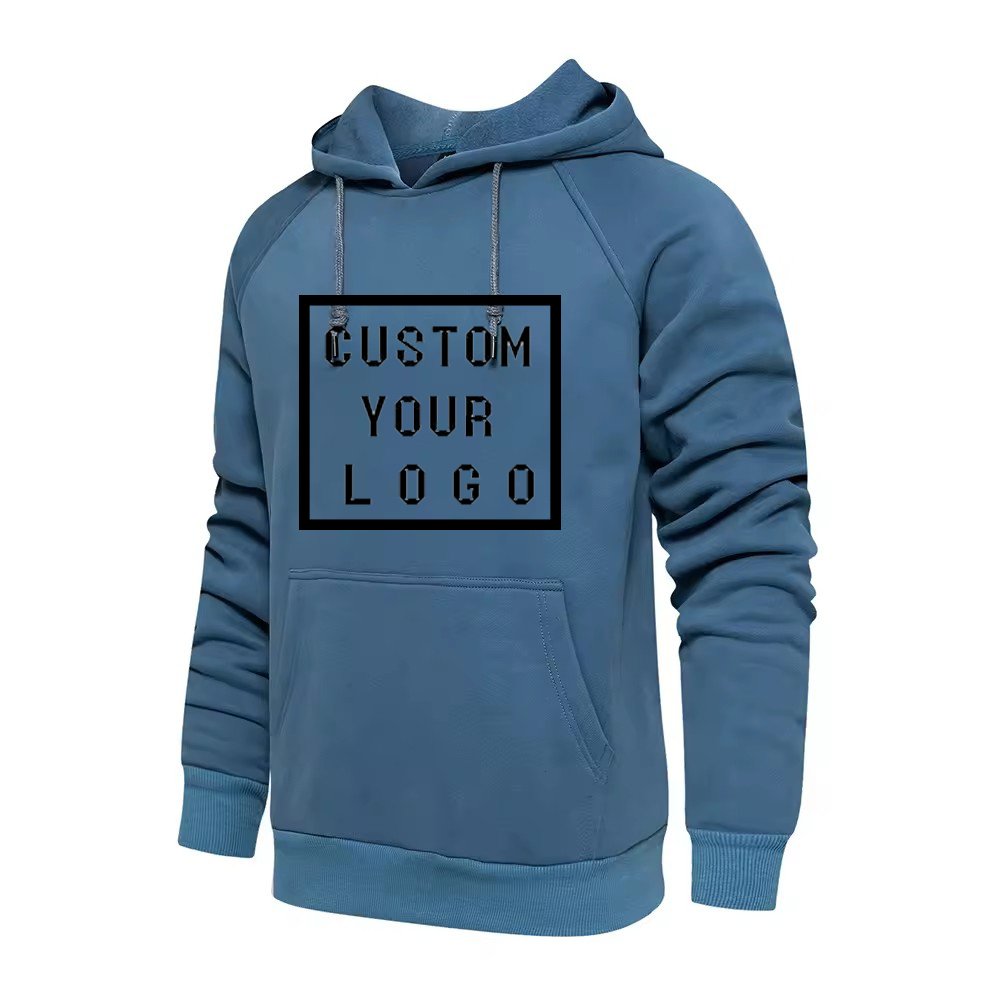 Wholesale blank hooded plus size men's pullover hoodie custom logo puff printed embroidery logo men's hoodies