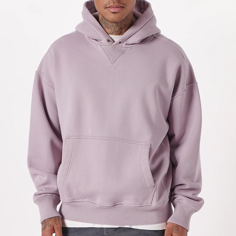 drop shoulder men's custom logo printed hoodies high quality oversize pullover hooded sweatshirts heavy weight hoodie