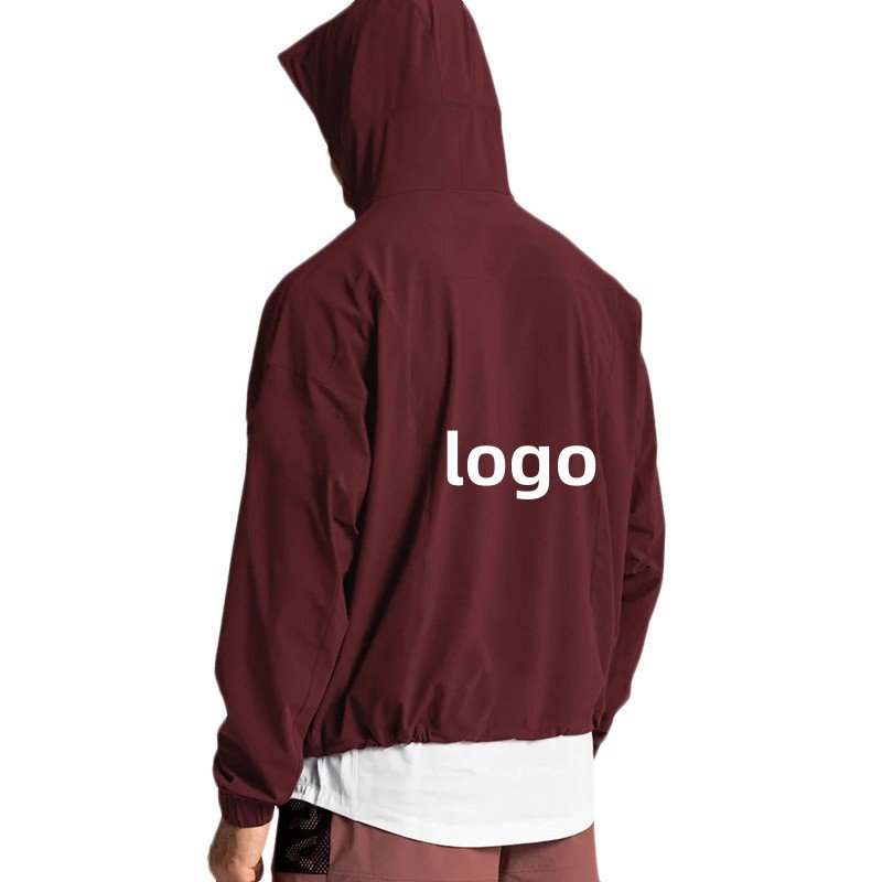 Wholesale New Design Plain Sport Hoodie Gym Nylon 100% Polyester Hoodie Zipper Jacket Men'S Hoodies Sweatshirts