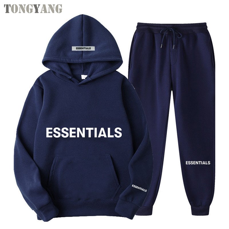 TONGYANG ESSENTIALS HOODIE SET Men's and Women's Sweatshirt Letter Printing Brushed Super Dalian Hoodie Fashion Hip Hop Street