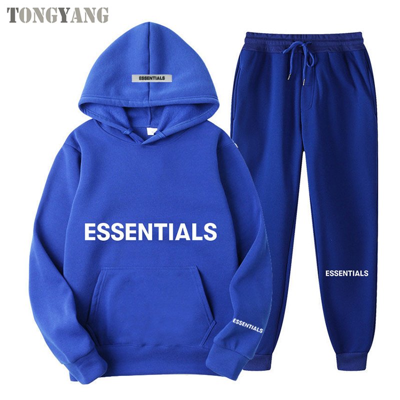 TONGYANG ESSENTIALS HOODIE SET Men's and Women's Sweatshirt Letter Printing Brushed Super Dalian Hoodie Fashion Hip Hop Street