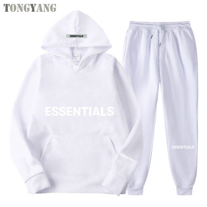 TONGYANG ESSENTIALS HOODIE SET Men's and Women's Sweatshirt Letter Printing Brushed Super Dalian Hoodie Fashion Hip Hop Street
