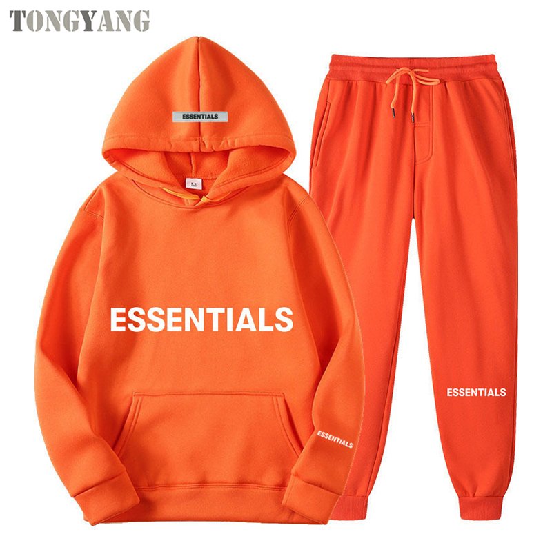 TONGYANG ESSENTIALS HOODIE SET Men's and Women's Sweatshirt Letter Printing Brushed Super Dalian Hoodie Fashion Hip Hop Street