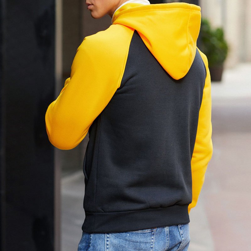 Men's Sports Hoodie Running Long Sleeve Plain And Tow tone Sweater Training Loose Casual Hoodie