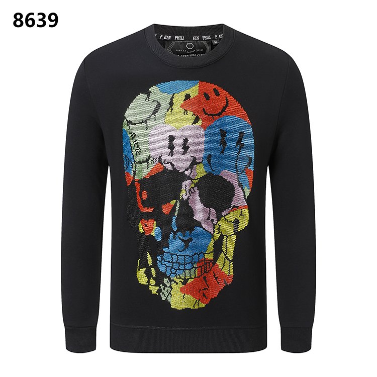 Fall high quality trend Fashion All-in-one Iron Drill Men's Skull Comfortable slim cotton PLEIN sweatshirt