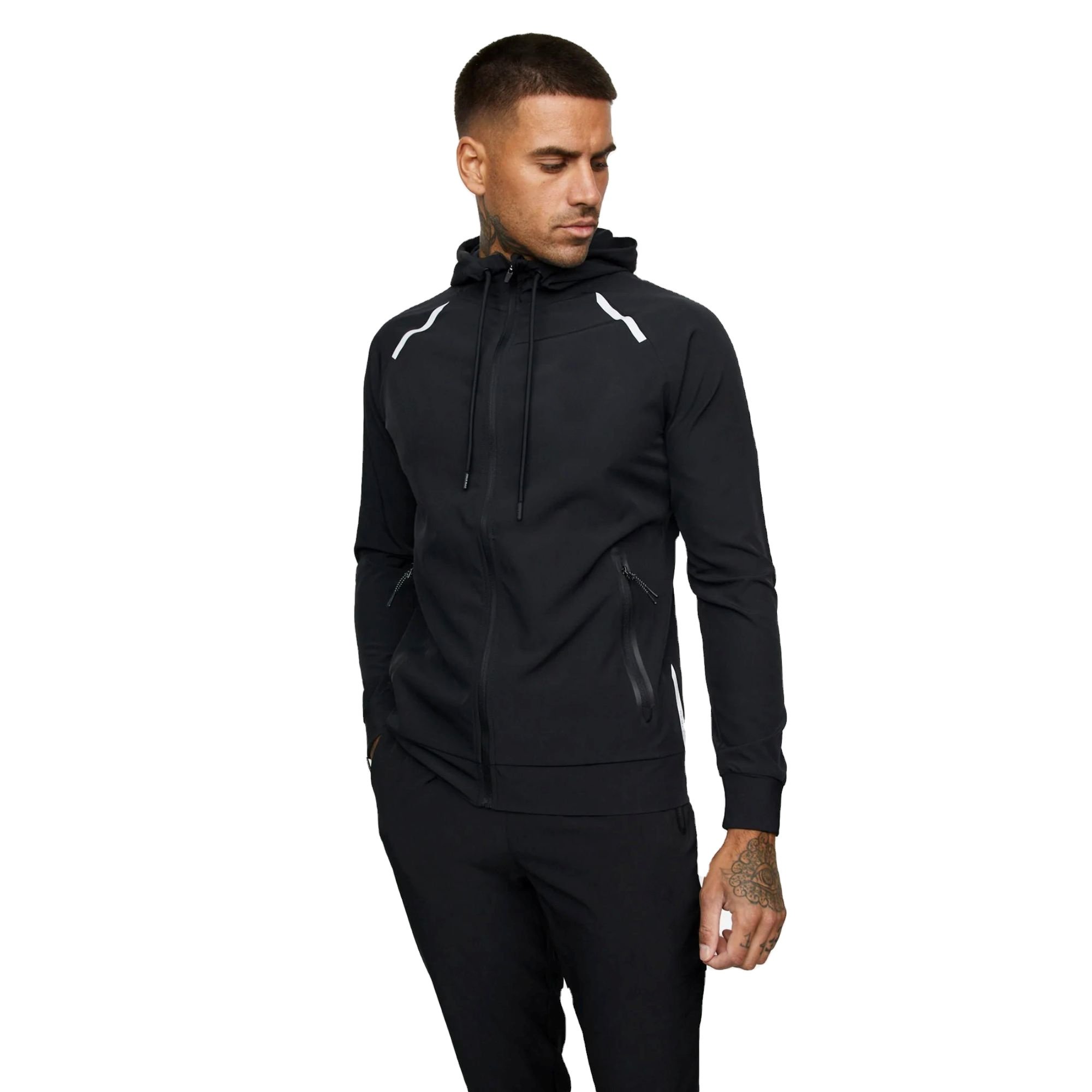 2024 Custom Men's % Polyester Autumn Tracksuit Set Thick Hoodie Pants Joggers Sports Wear Sweat Suits Blank Pattern Logo