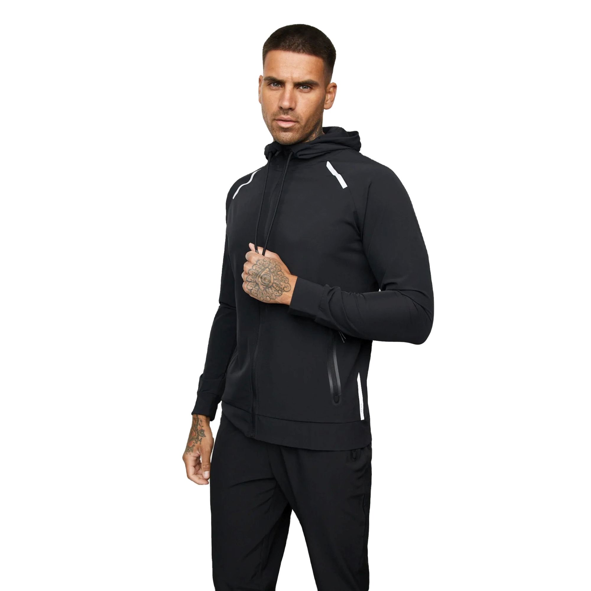 2024 Custom Men's % Polyester Autumn Tracksuit Set Thick Hoodie Pants Joggers Sports Wear Sweat Suits Blank Pattern Logo