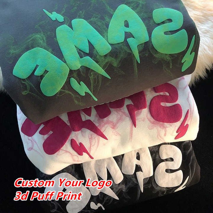 Men's clothing manufacturers High Quality Wholesale 100% Cotton Unisex Custom Heavyweight Sweatshirts Puff Printing Hoodies